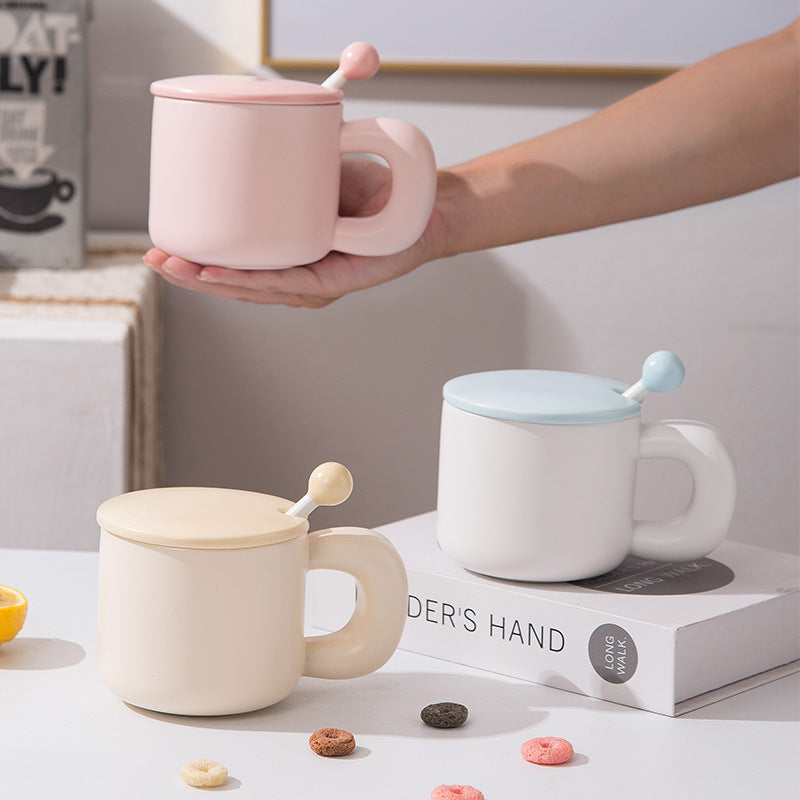 Ceramic Drinking Mug for Office Water - 380ml, Multi-Color