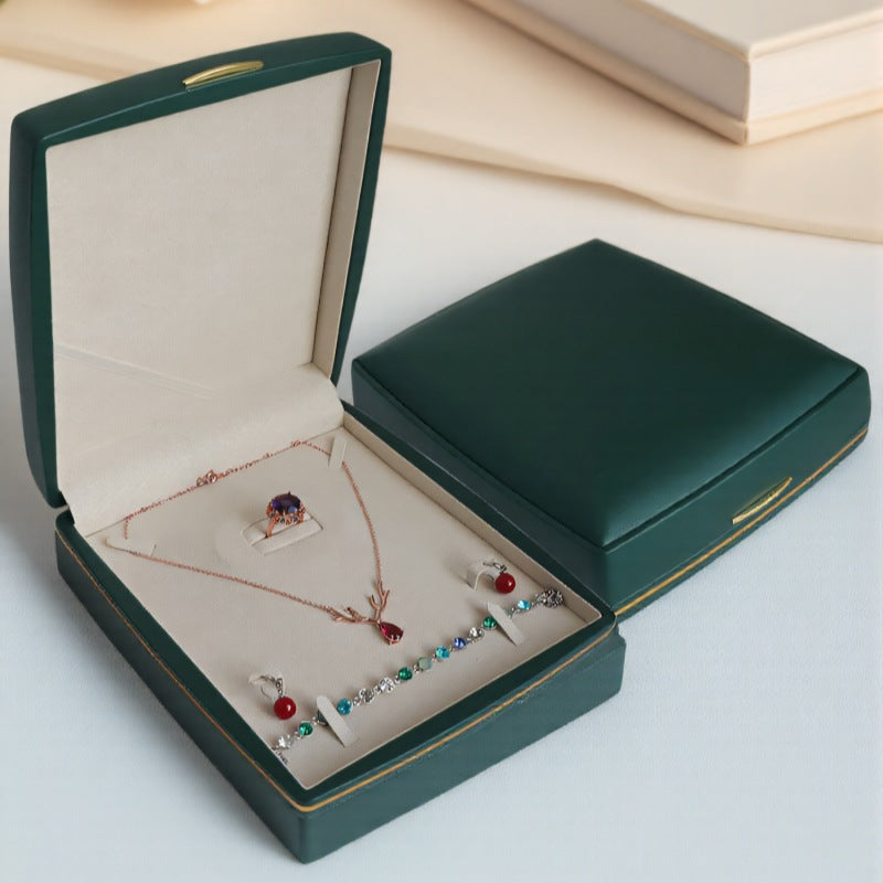 Luxury Jewelry Storage Box Large Capacity Leather Organizer for Rings & Bracelets