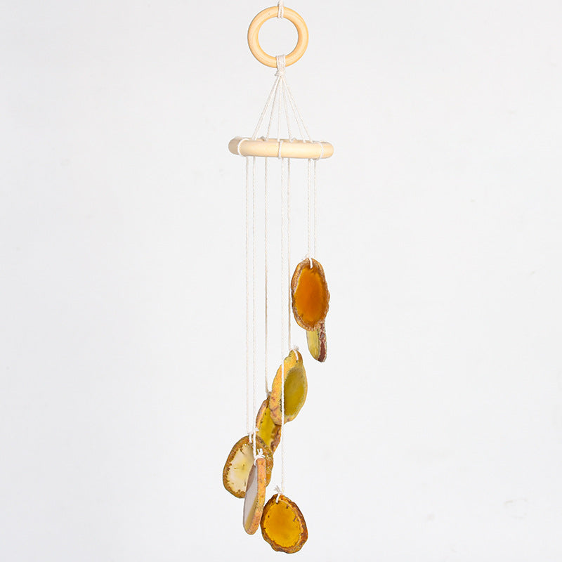 Agate Slice Wind Chimes - Irregular Color Crystal Home Decor