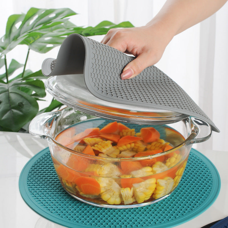 Silicone Heatproof Placemat Round Meal Mat for Hot Dishes - 29.5cm