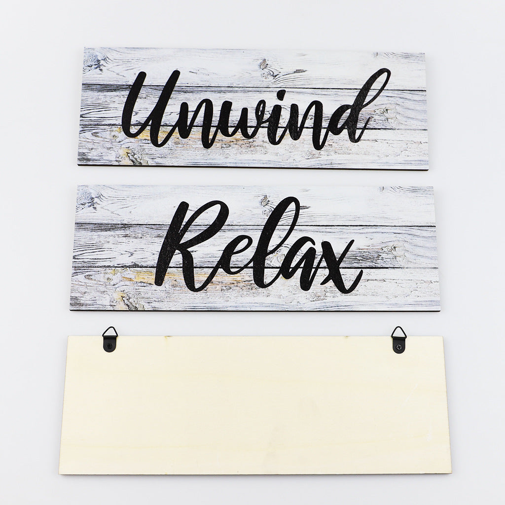 Retro Rustic Bathroom Wood Sign 3-Piece Craft Set - Home Decor