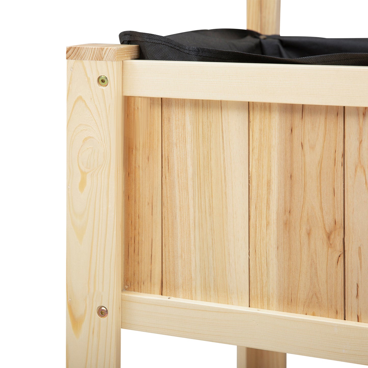 Wooden Raised Garden Bed with Trellis and Open Storage Shelf - Natural, 1235x670x165mm