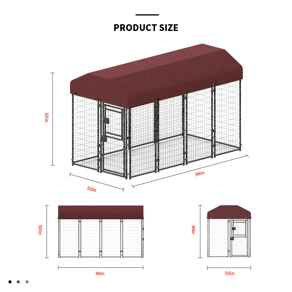 12 Pieces Square Tube Wire Pet Cage with Single Door - Black
