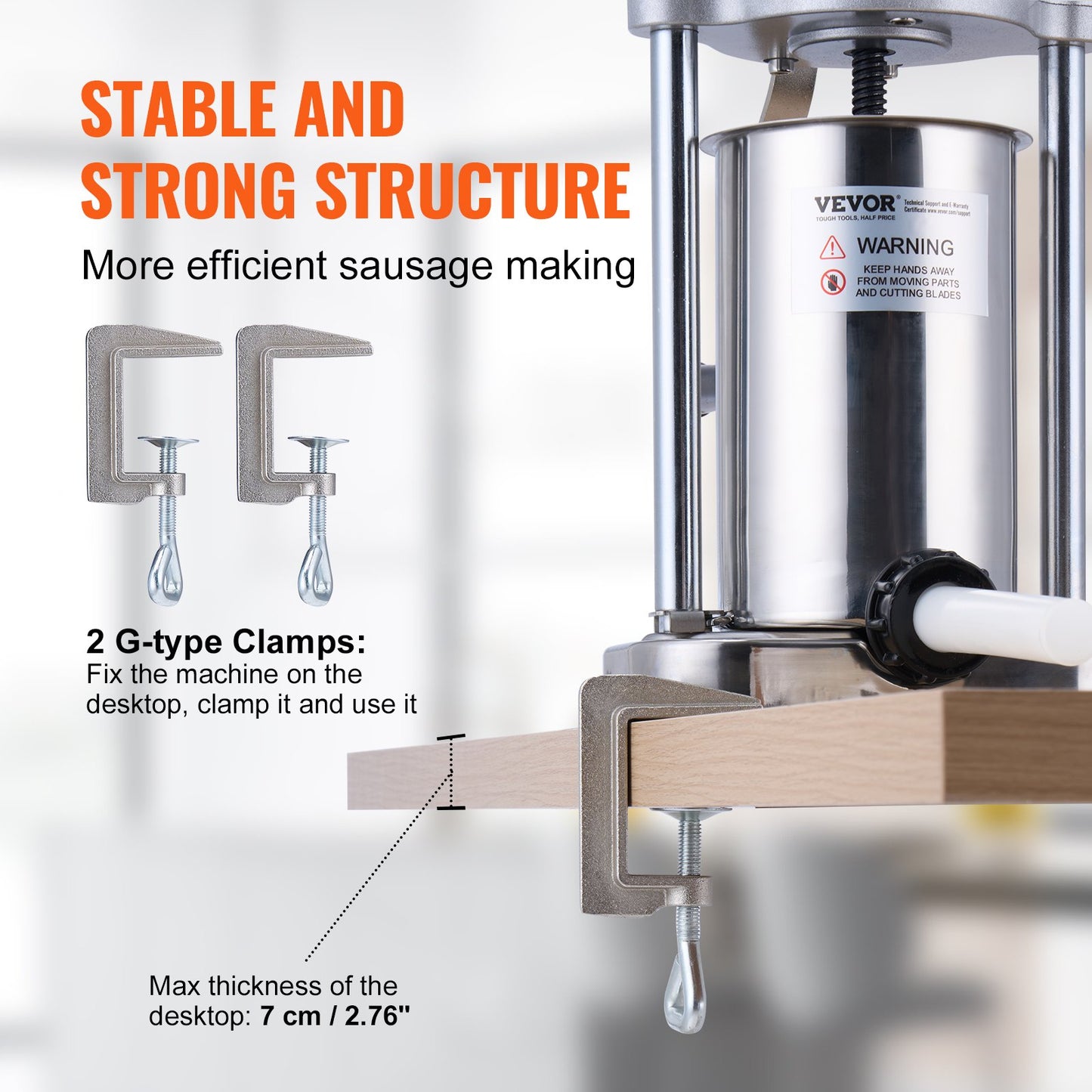 Manual Sausage Stuffer - 2L Vertical Stainless Steel Machine