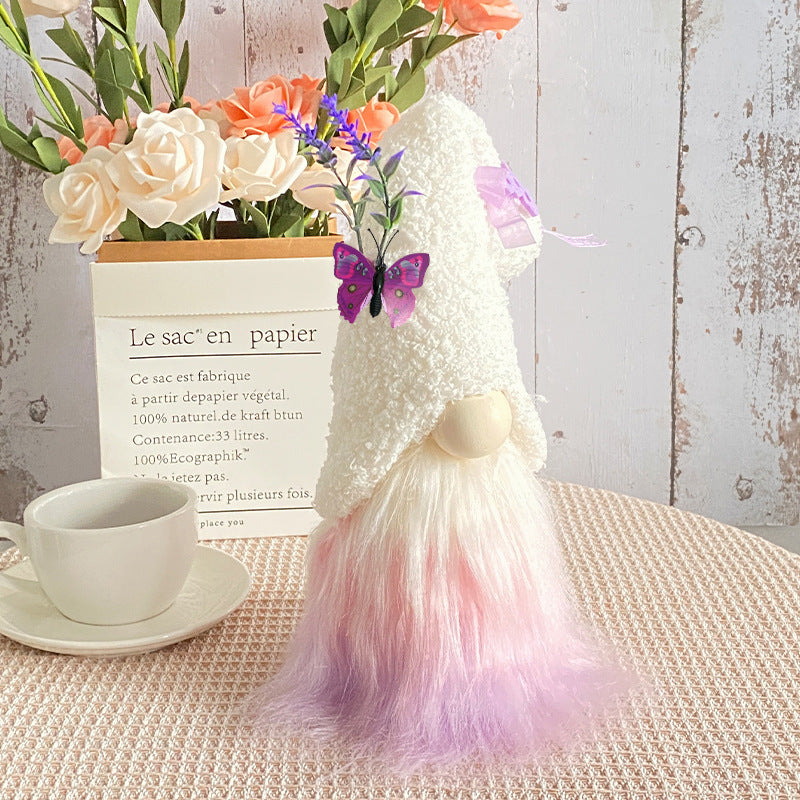 Lavender Plush Doll C1 27 Butterfly Faceless Festival Ornament