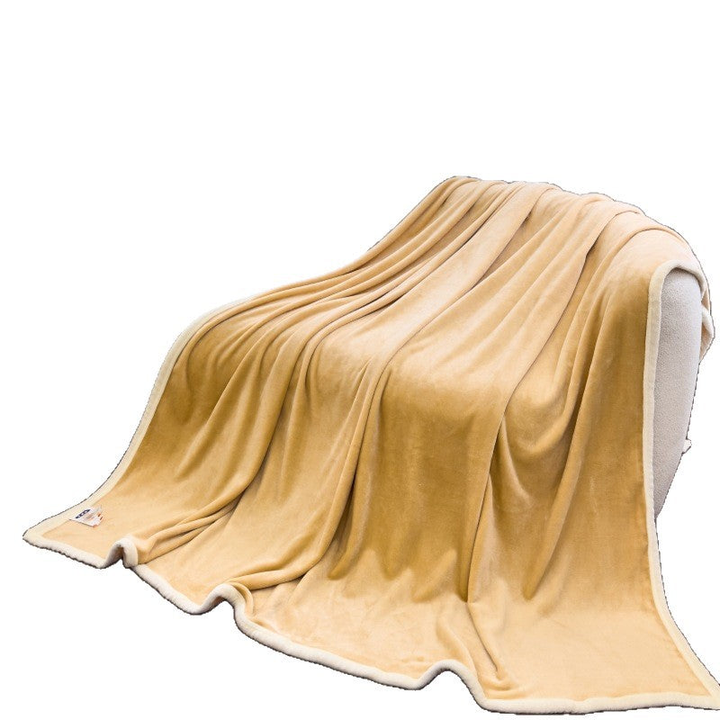 Thickened Coral Fleece Blanket Solid Color Vegan-Friendly Home Bedding