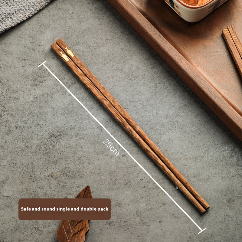 High-End Wooden Chopsticks Set - Anti-Slip & Anti-Mold Family Kitchenware
