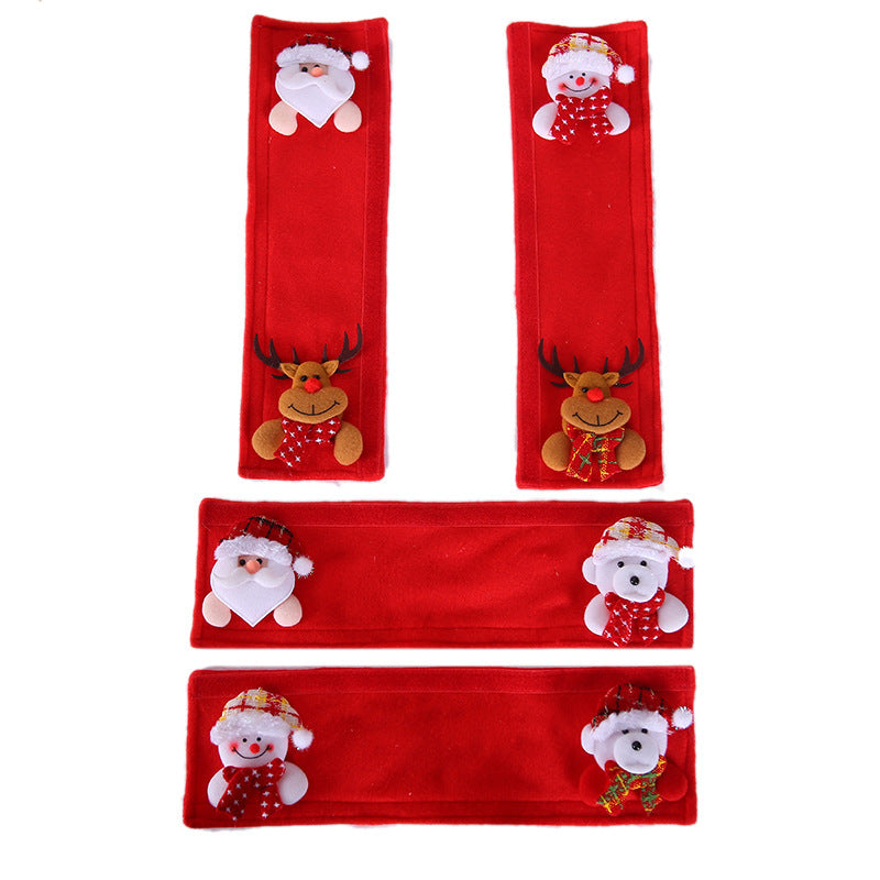 Christmas Refrigerator Handle Cover Set - Holiday Decor for Kitchen