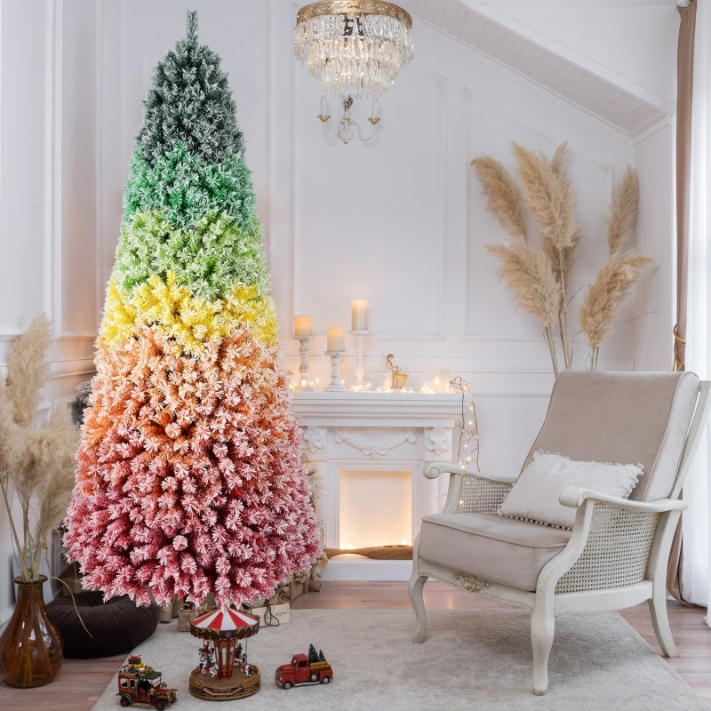 Artificial Rainbow Christmas Tree - Multiple Heights, PVC Tips