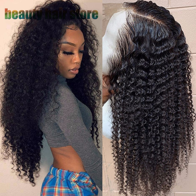 Brazilian Kinky Curly Human Hair Wigs with Lace Front - Natural Color & Lengths