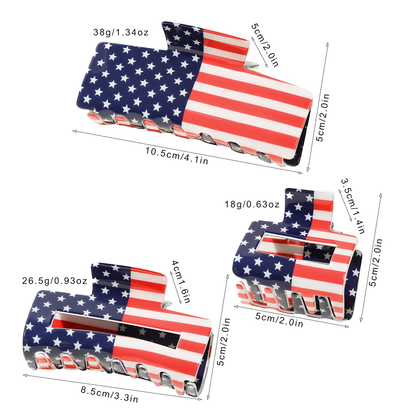 Luxurious Festive Hair Clip for Women - Acrylic Flag Design, European Style