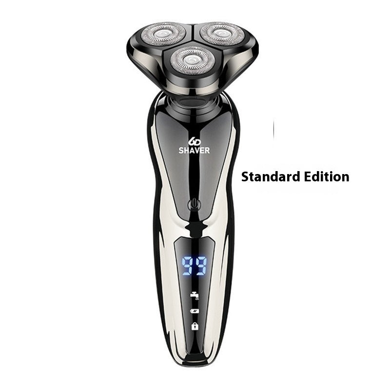 Rechargeable Electric Shaver with Digital Display and Fully Washable Head