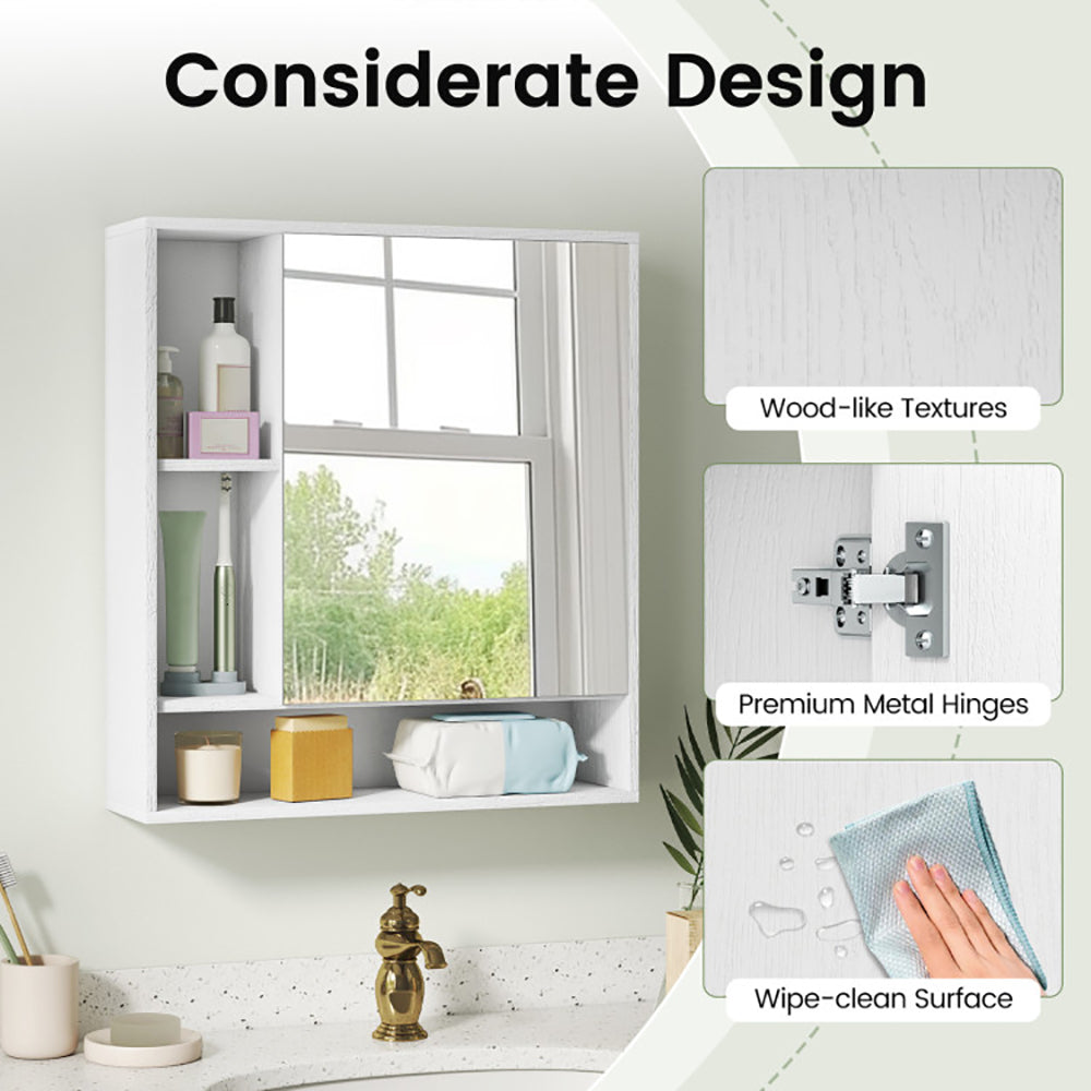 Wall Mounted Bathroom Cabinet With Mirror Single Door For The