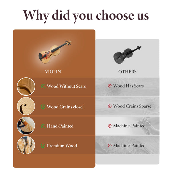 Professional Full-Size Violin - Premium Sound, Durable Design