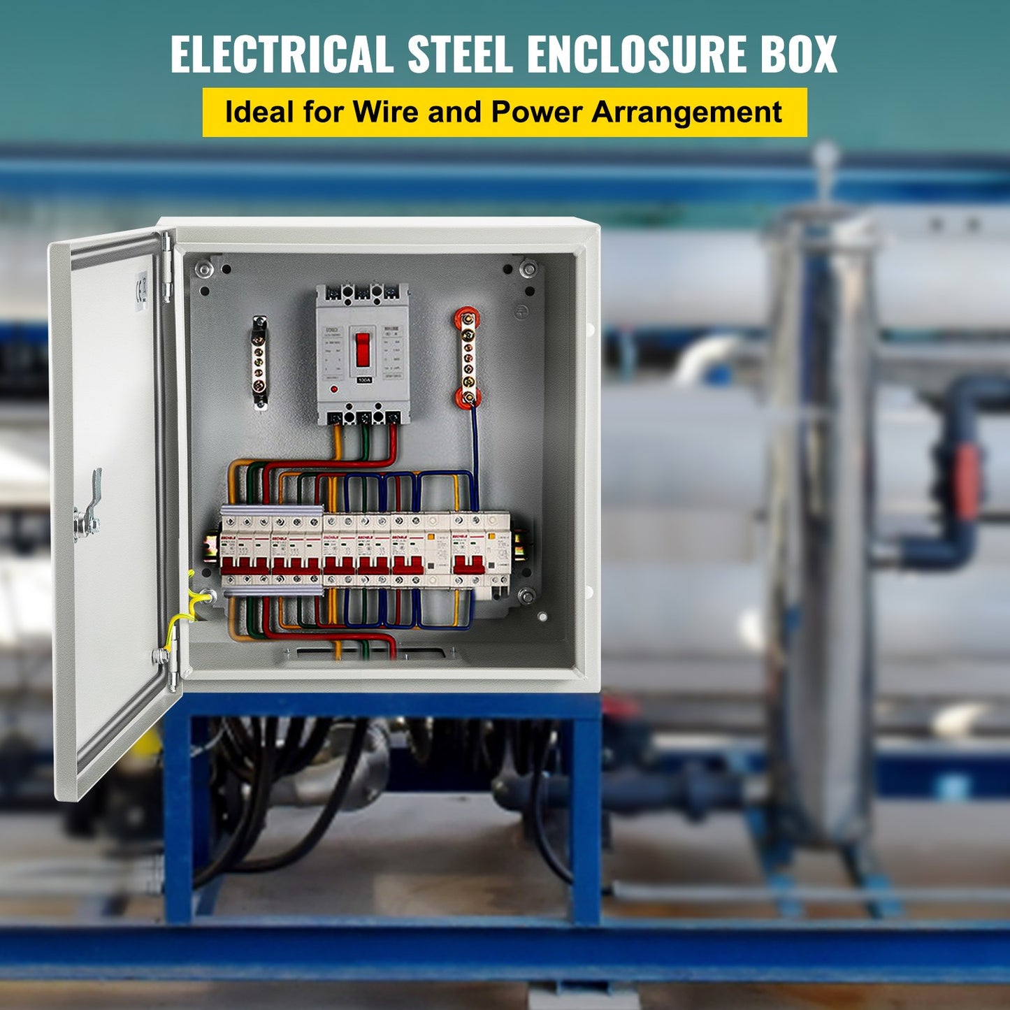 NEMA Steel Electrical Enclosure Box 8x8x6 Inches Waterproof Dustproof Outdoor Indoor