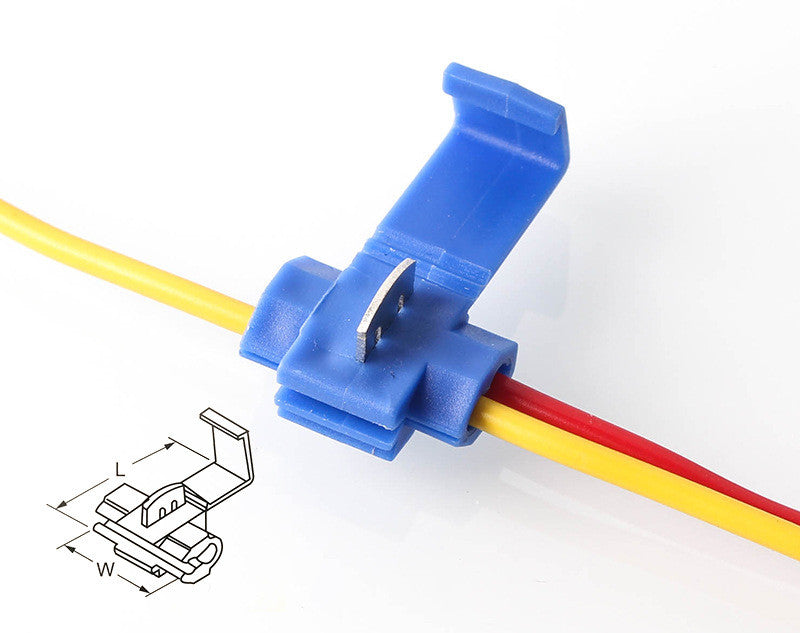 Blue T-Type Wire Connector Clip for Electrical Wiring - 10PCS
