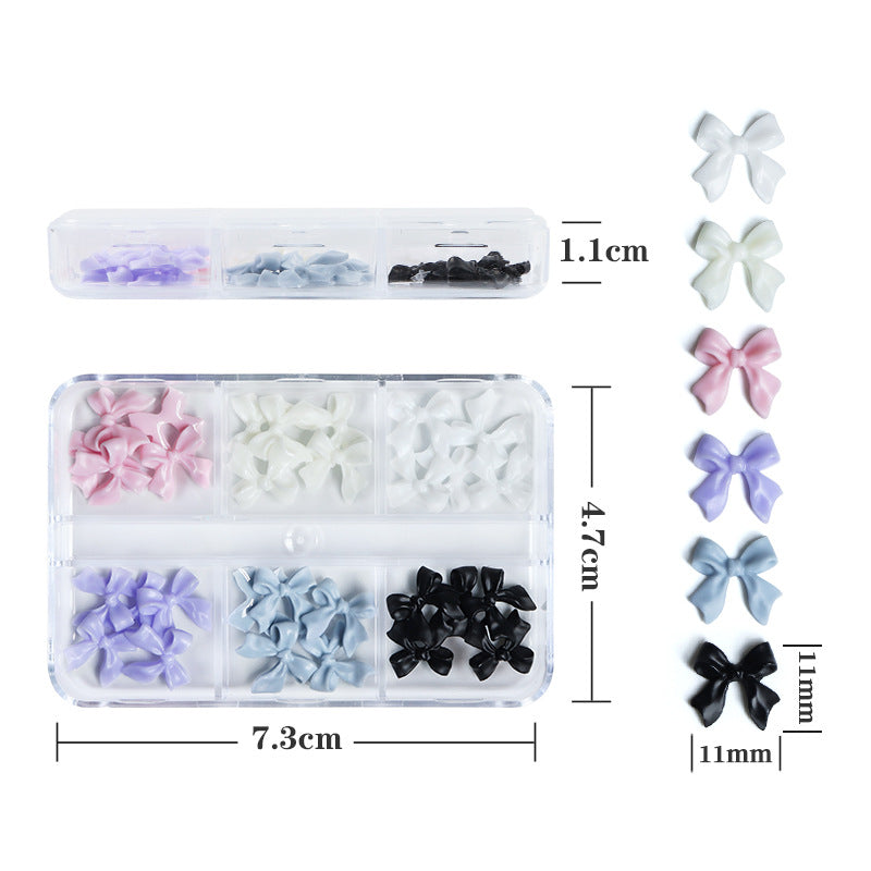 30 Pcs Resin Bowknot Nail Art Decorations Boxed DIY Manicure Accessories