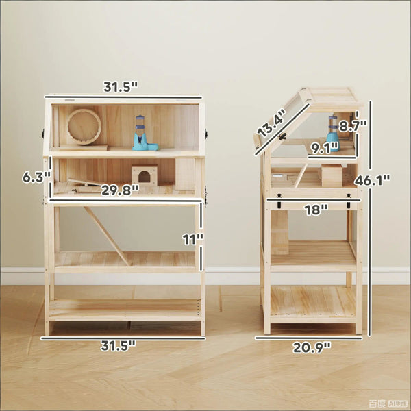 Hamster Cage Pet Enclosure for Small Rodents