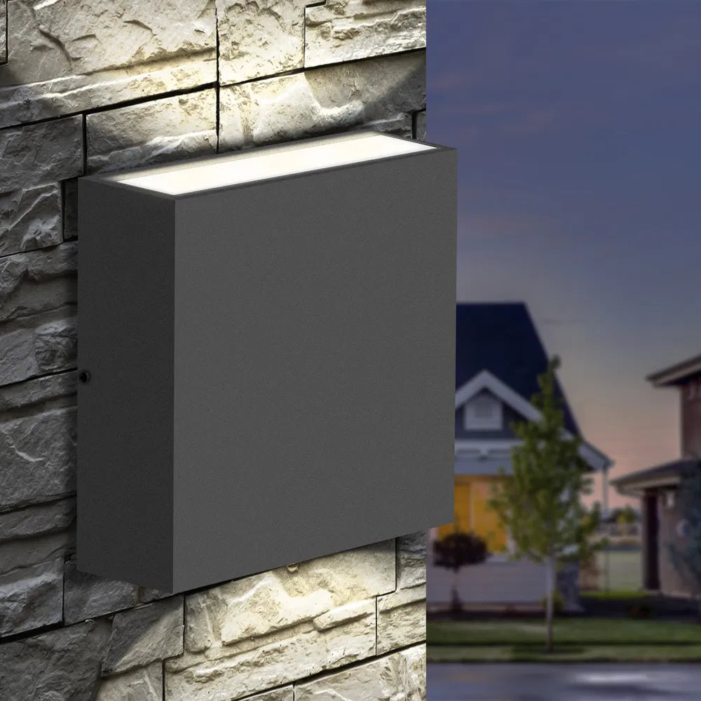Outdoor Wall Sconce Waterproof Up and Down Lighting Porch Lantern - Black