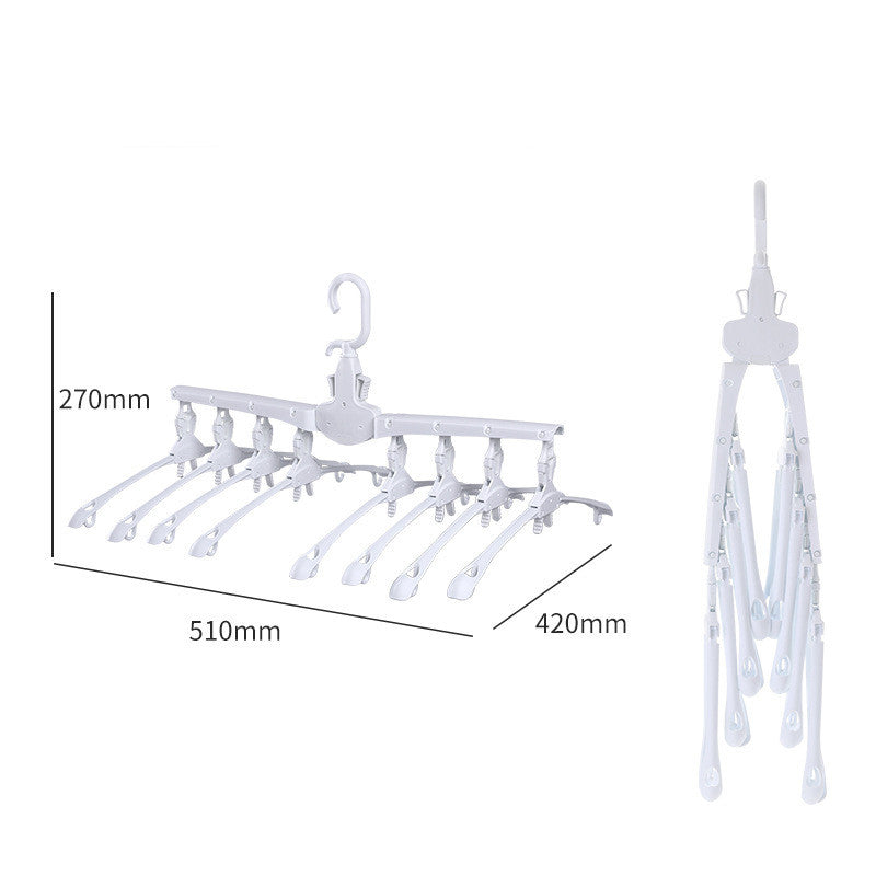 Folding Pant Rack with Clips - Retractable Wardrobe Organizer for Clothes Storage