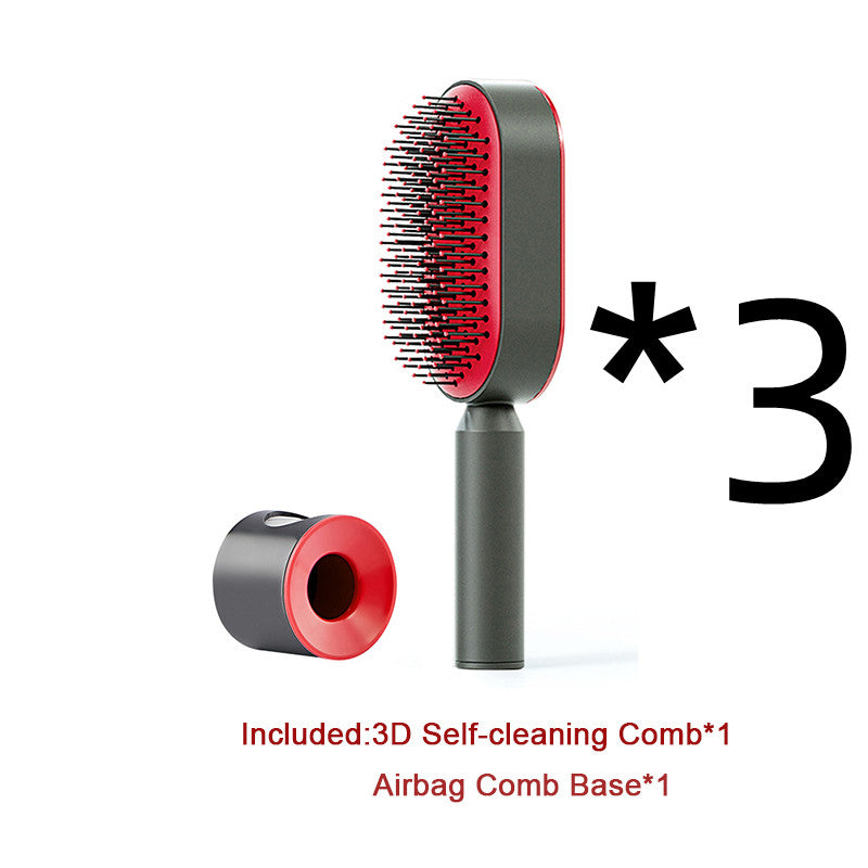 Self-Cleaning Hair Brush with 3D Air Cushion for Scalp Massage & Detangling