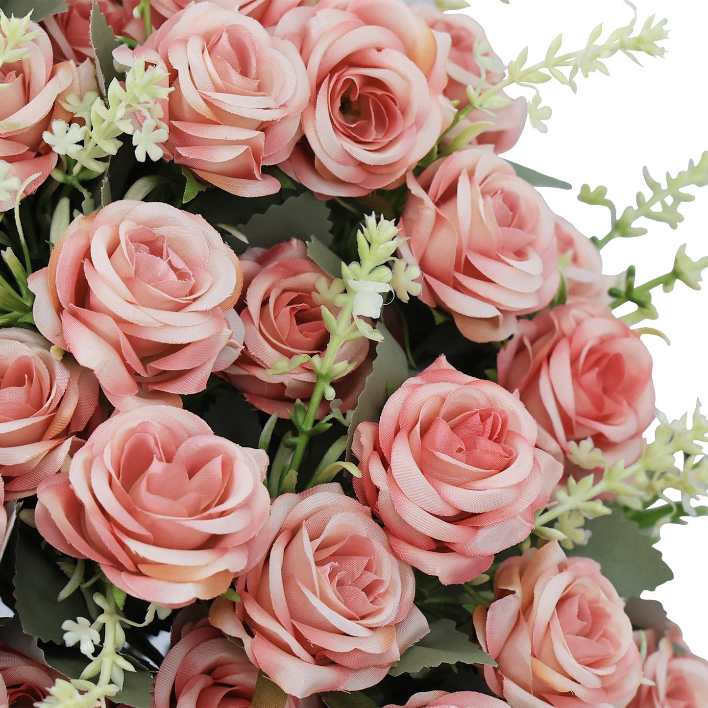 24-Inch Lifelike Artificial Rose Plant in Pot - Pink & Green
