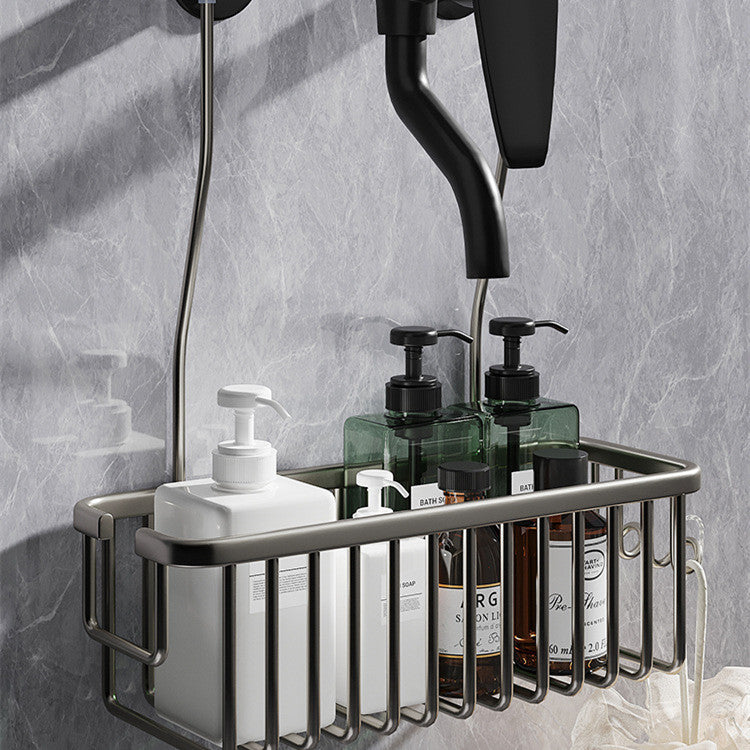 Punch-Free Bathroom Shower Rack | No Drills, Wall-Mounted Storage Shelf