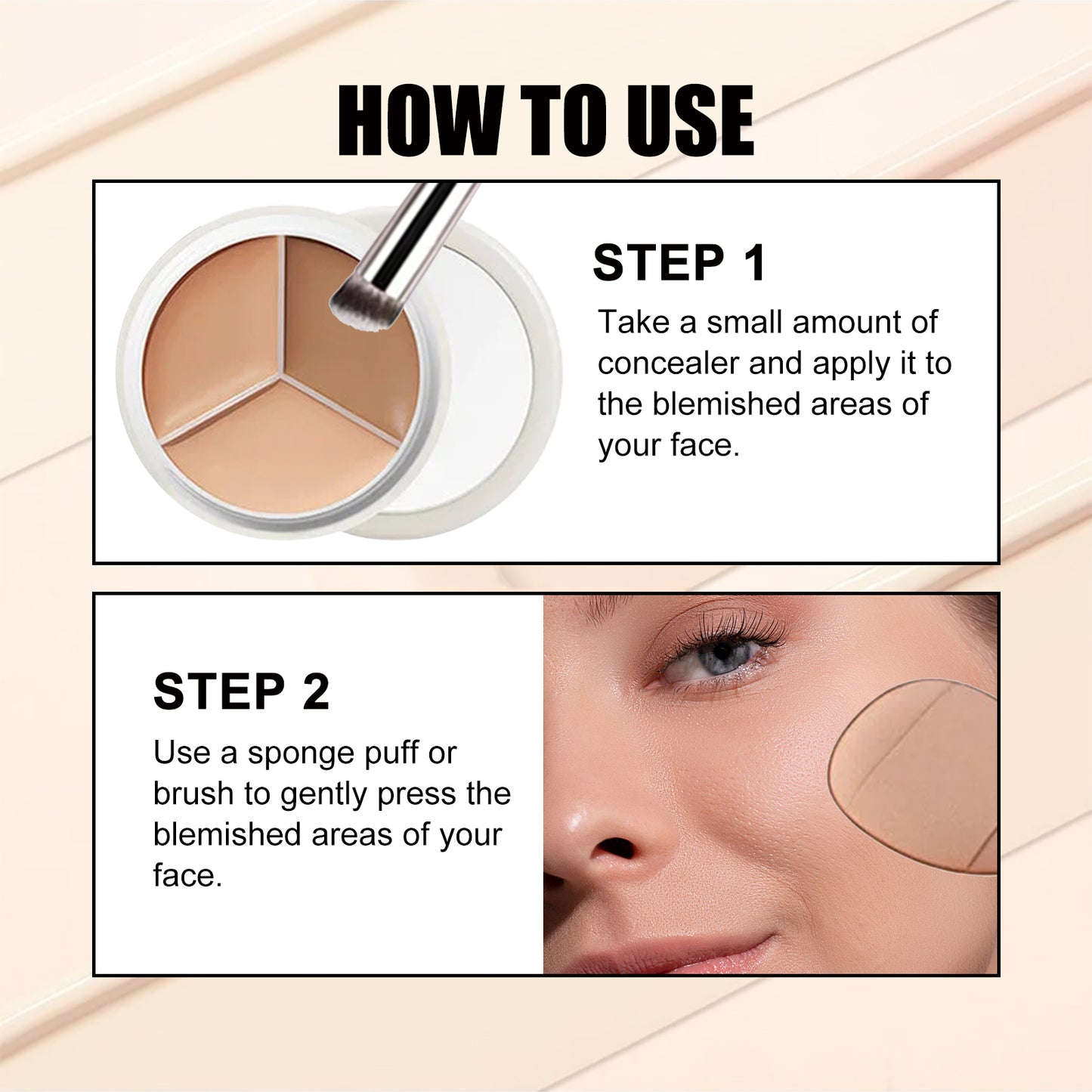 Full Coverage Facial Concealer for Dark Circles and Blemishes