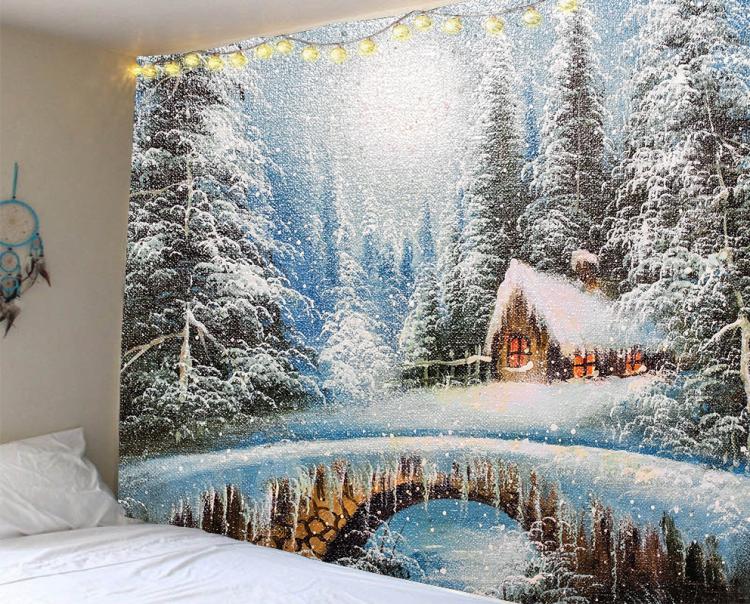 Christmas Tapestry Tablecloth with Cartoon Anime Pattern - Multiple Sizes & Styles