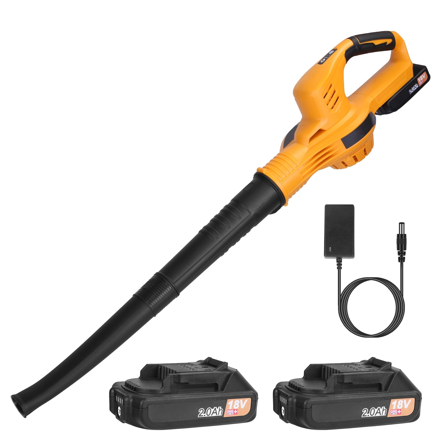 Cordless Handheld Leaf Blower with 124MPH Air Speed and 300CFM, 2-Speed, Orange