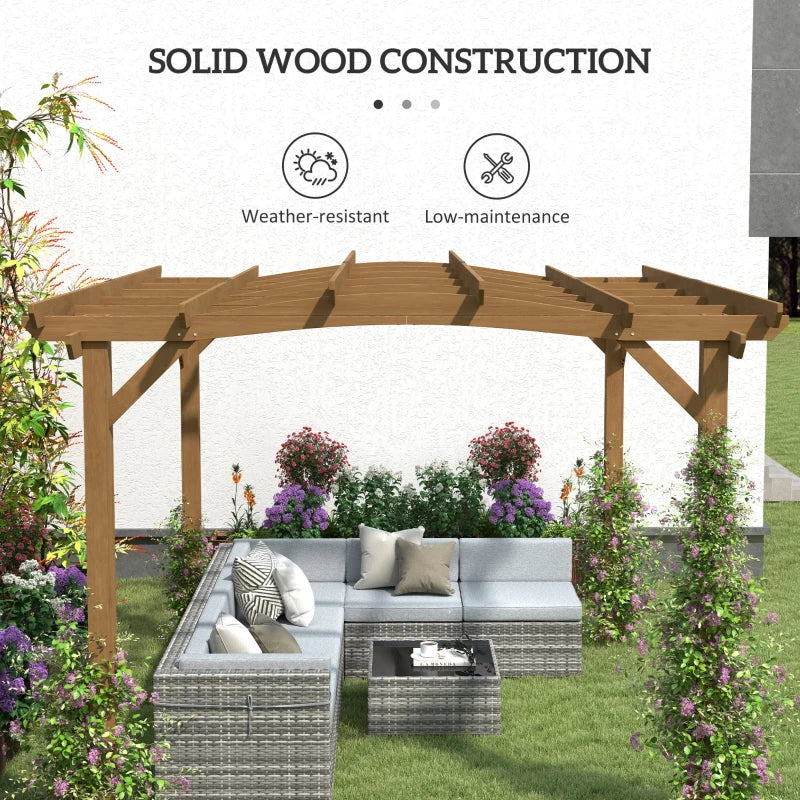 Outdoor Wood Pergola Gazebo for Climbing Plants - Dark Brown