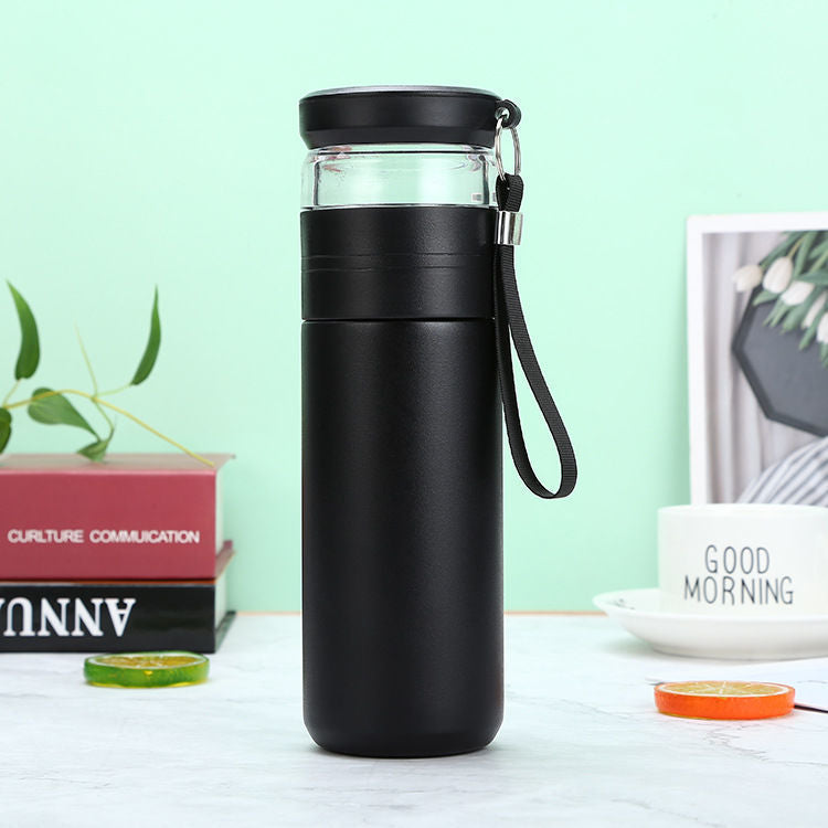 Vacuum Tea Water Separator Cup - Portable Insulated Drinkware for Office & Travel
