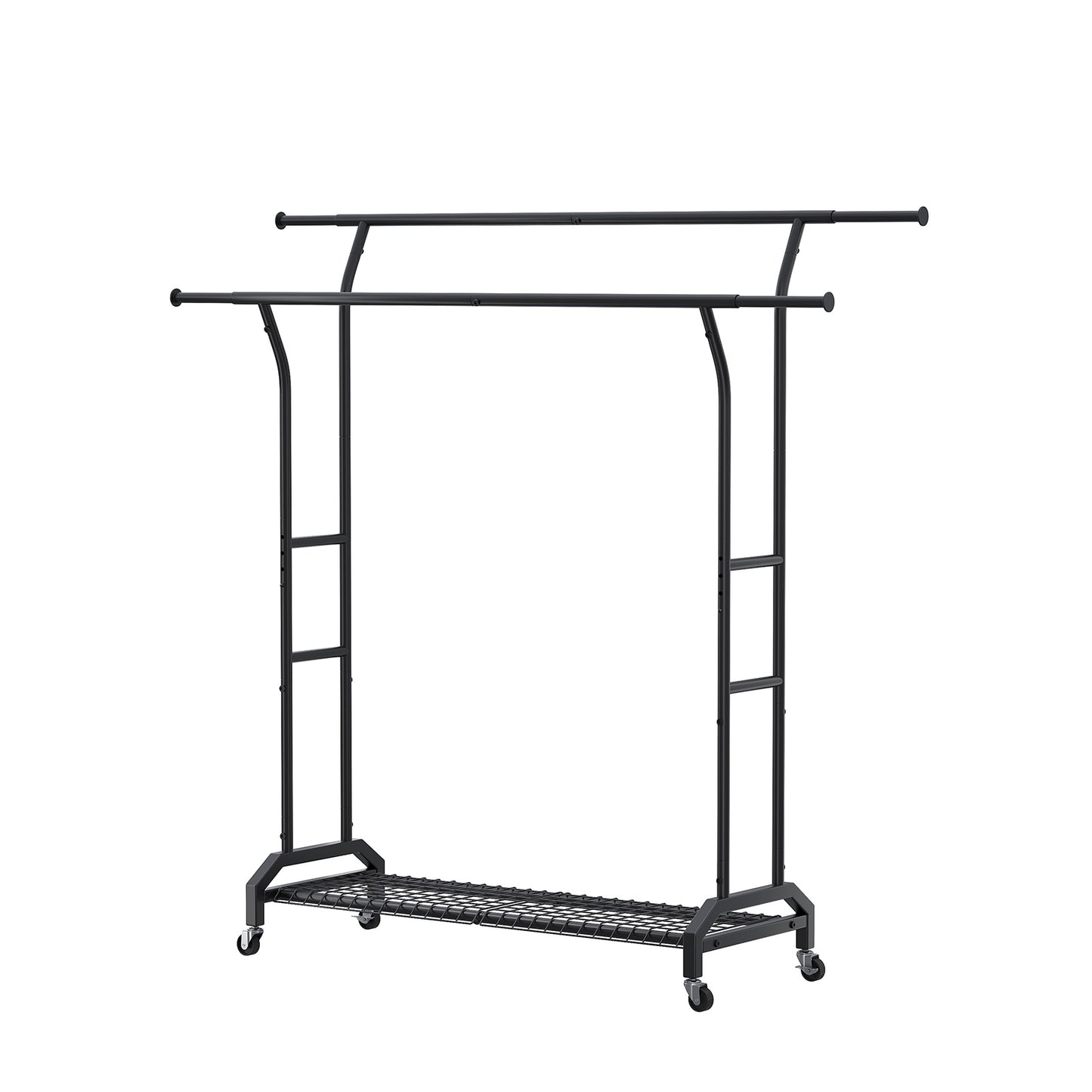 Height Adjustable Heavy Duty Metal Garment Rack with Double Rods