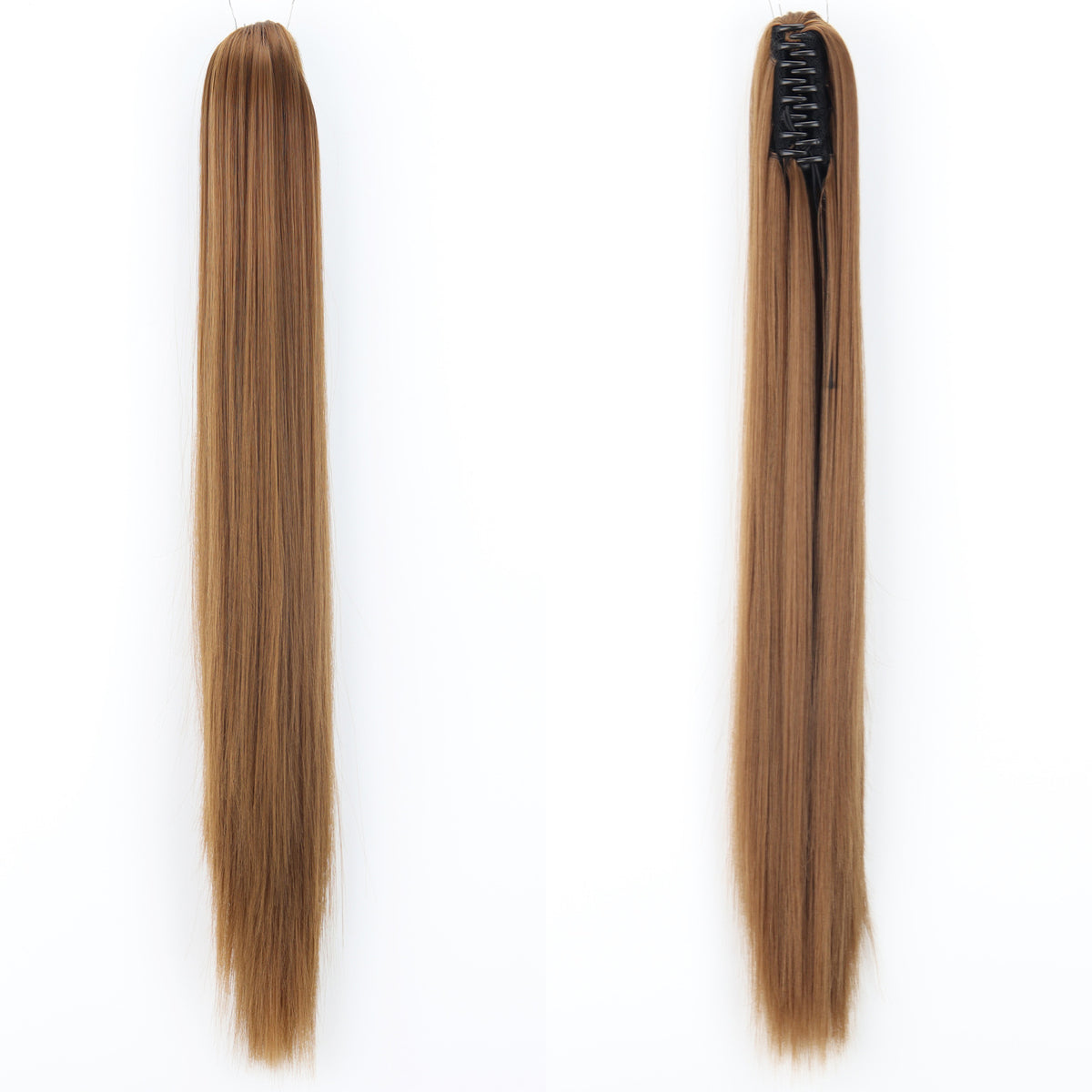 Long Straight Synthetic Wig with Ponytail Claw Clip - Chemical Fiber Hair Extension