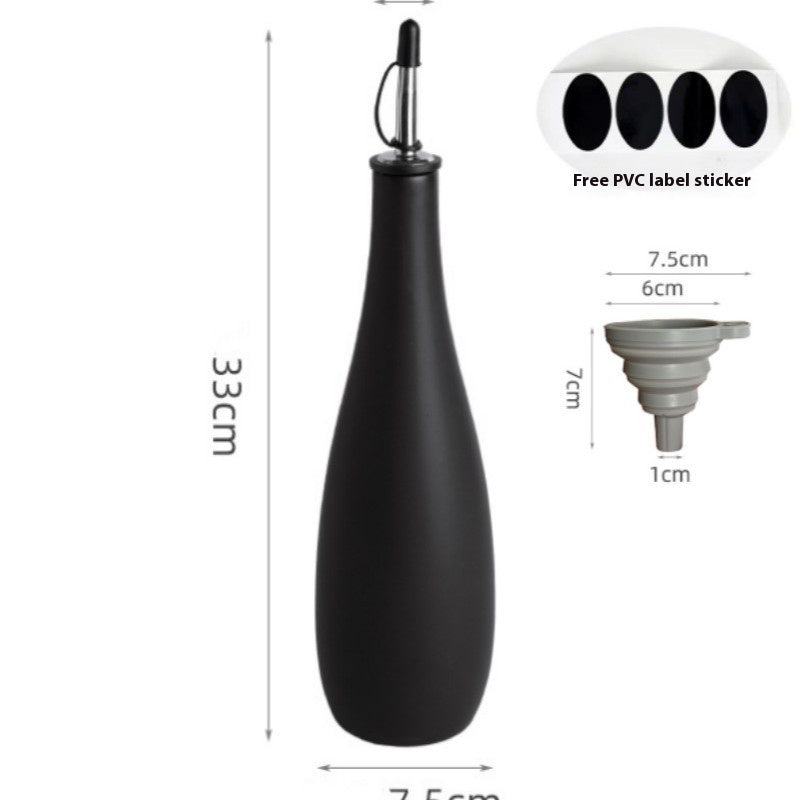 Ceramic Oil Dispenser Pot Sealed Kitchen Spice Bottle with Funnel