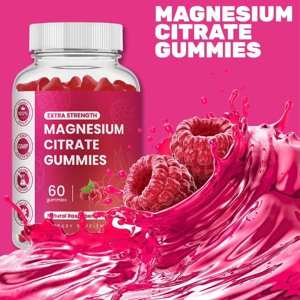 Magnesium Glycinate Soft Candy 60 Pieces - Strawberry