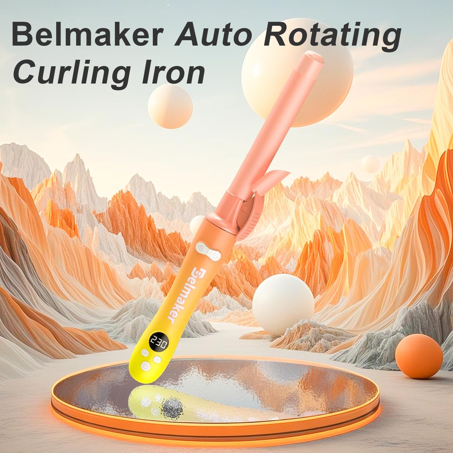 Rotating Ceramic Curling Iron - 1-Inch Barrel with Auto Shut-Off