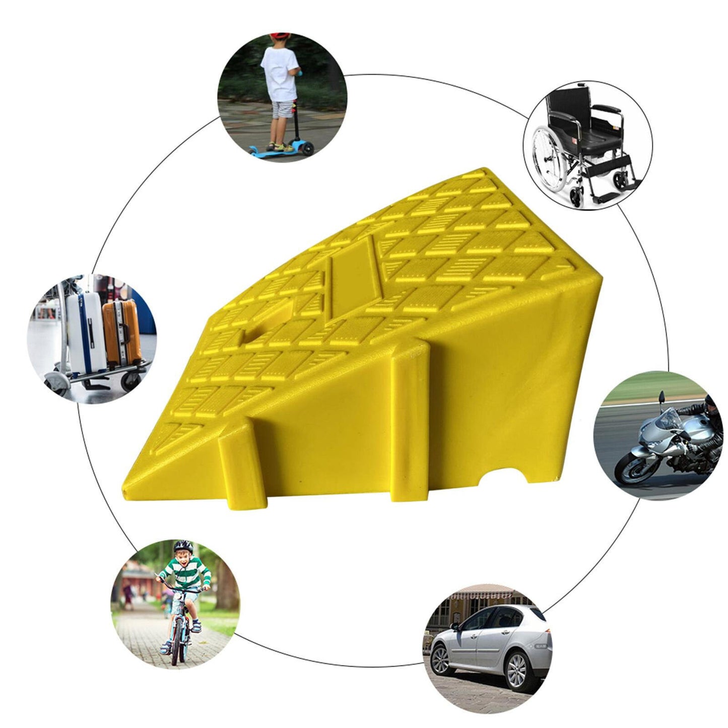 Yellow Curb Ramp Pair for Driveway and Vehicle Access - Heavy Duty PVC