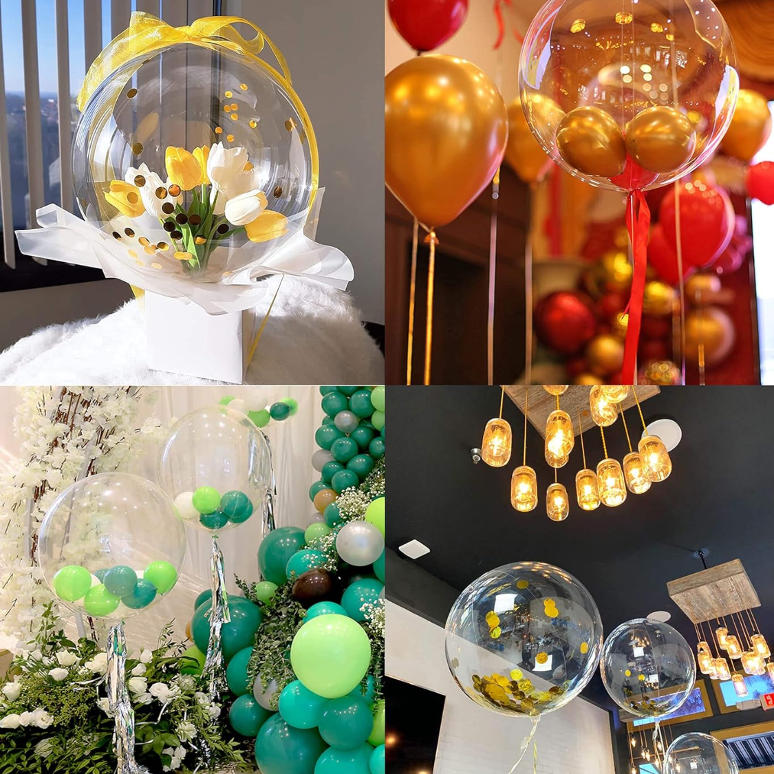 20 Inch Clear Bobo Balloons - 10 Pack for Party Decorations