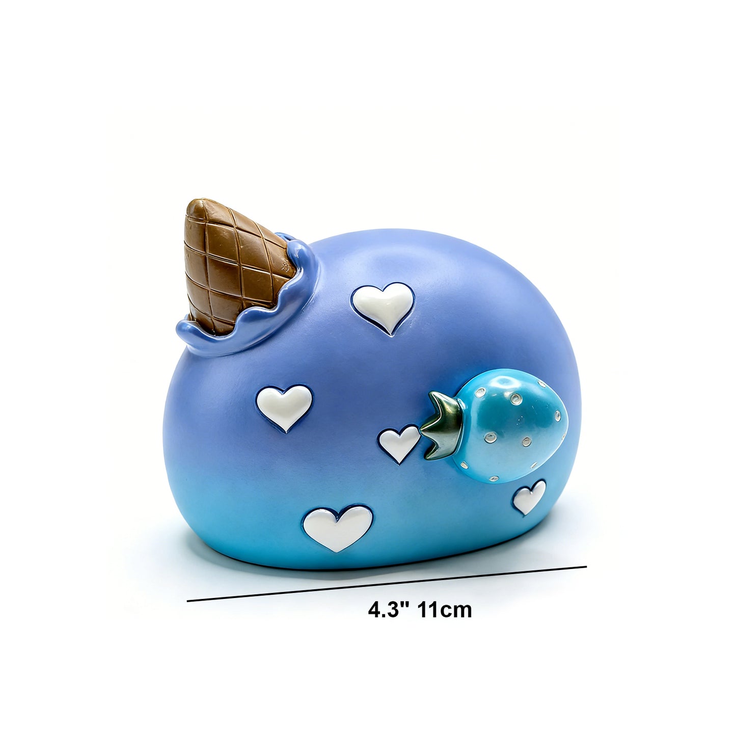 Blue Strawberry Music Box Night Light - Decorative Wooden Musical Box