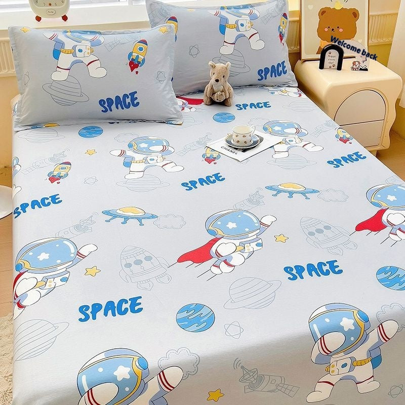 Children's Cartoon Bed Sheet and Pillowcase 3-Piece Bedding Set Multiple Sizes & Patterns