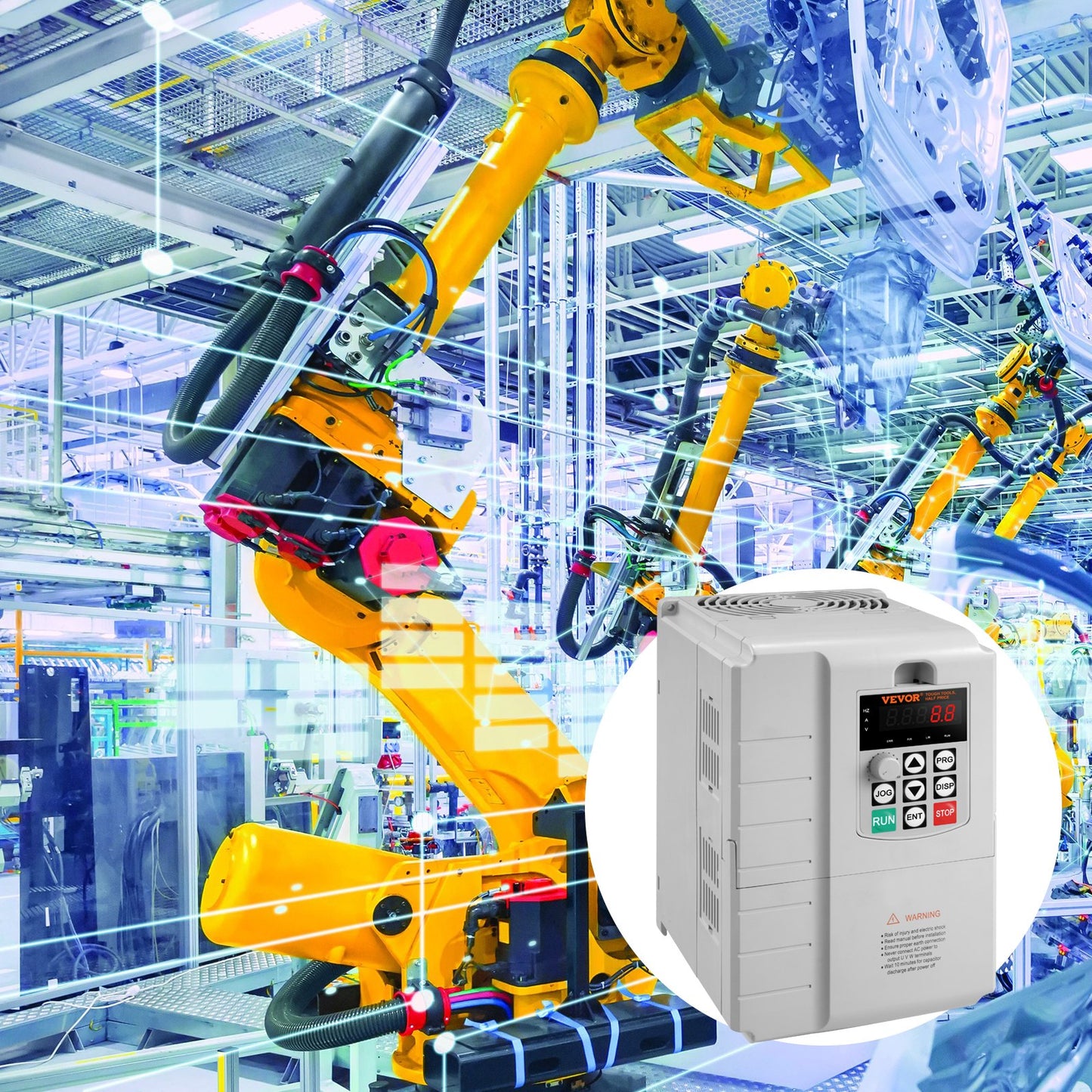 VFD 7.5KW 34A 10HP Variable Frequency Drive for 3-Phase Motors