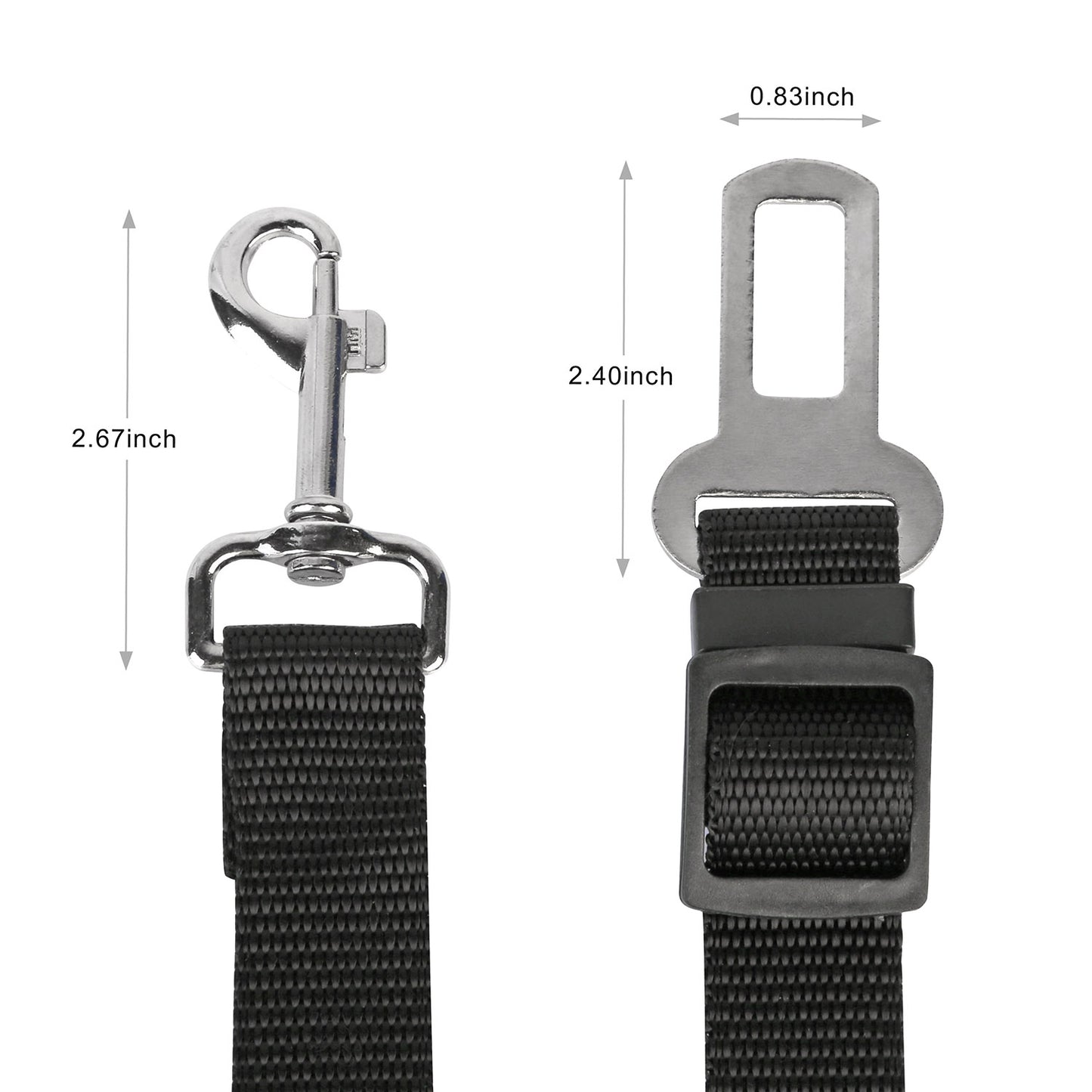 Adjustable Car Seat Belt for Pets - 2 Pack Nylon Safety Leash & Harness