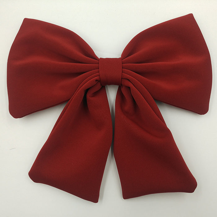 Helmet Decoration Bow with Braids for Motorcycle Helmets - Red & Wine Red