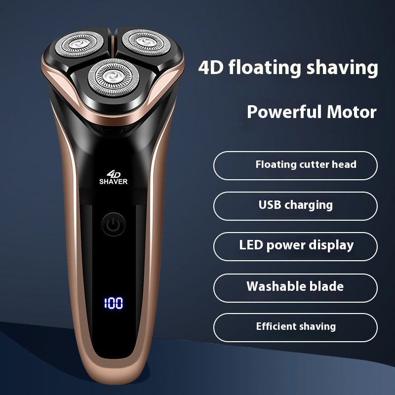 Rechargeable Men's Electric Shaver - Black
