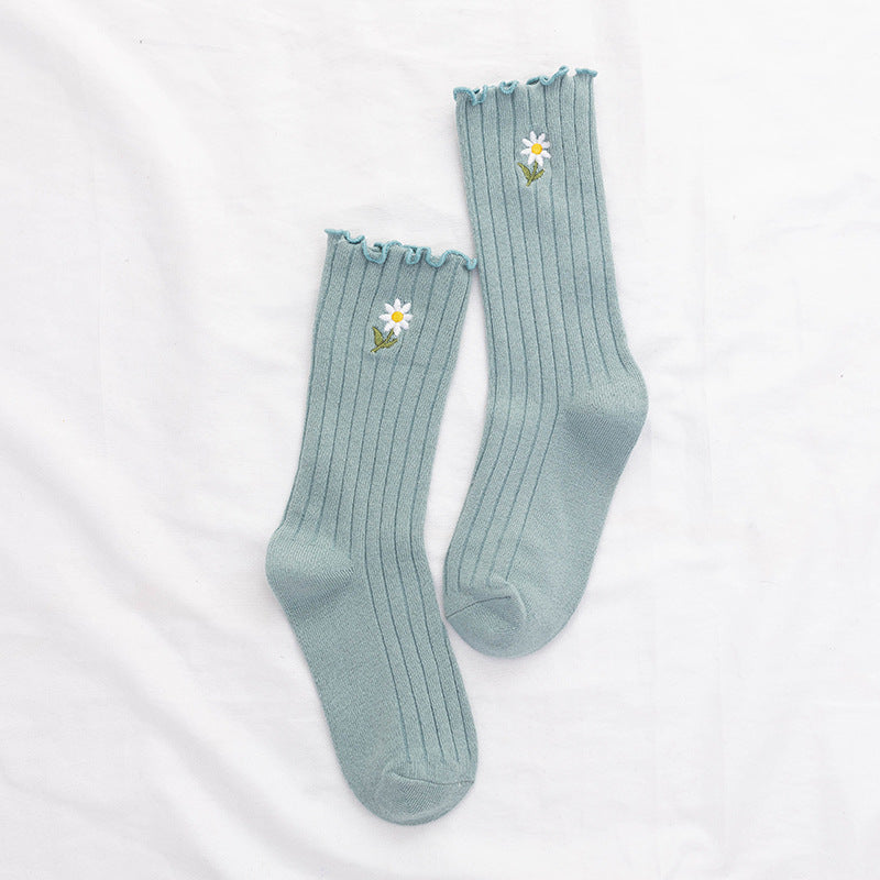 Women's Autumn Winter Breathable Solid Color Socks - One Size