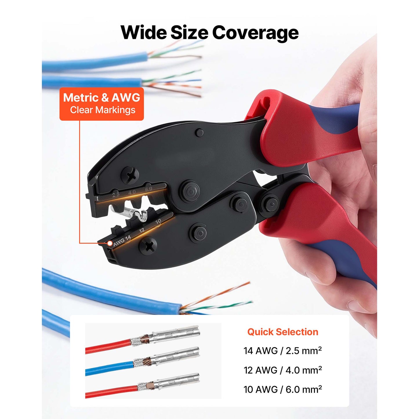 Solar Connector Crimping Tool Kit with 10 Pairs Connectors and Storage Case - Ratcheting AWG 14-10