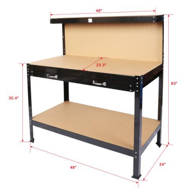 Garden Workbench with Drawers - Heavy Duty Steel Workshop Storage