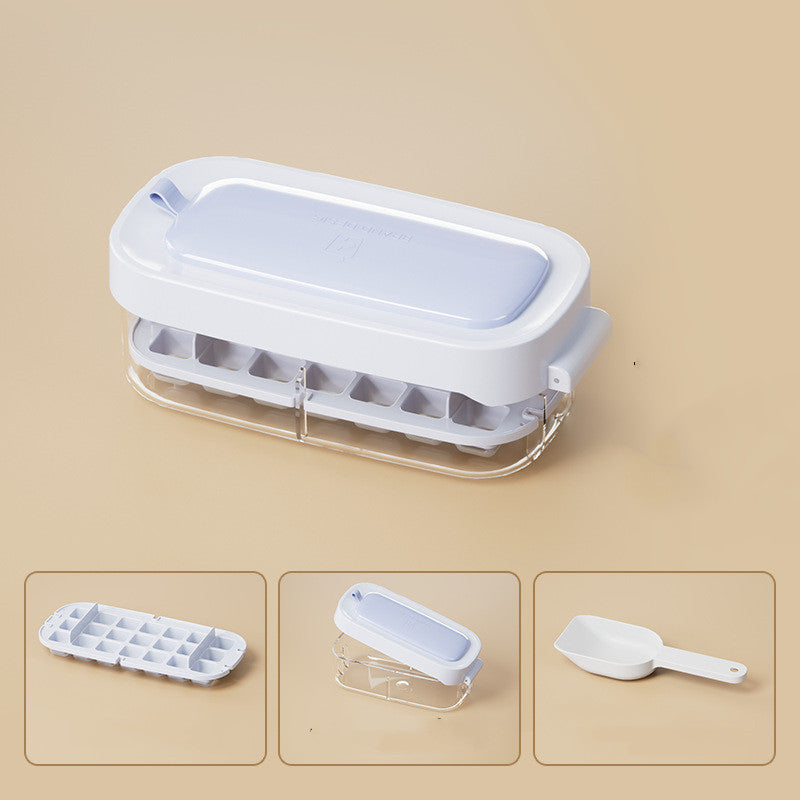 High Capacity Food Grade Ice Cube Tray with Storage & Shovel - Multiple Colors