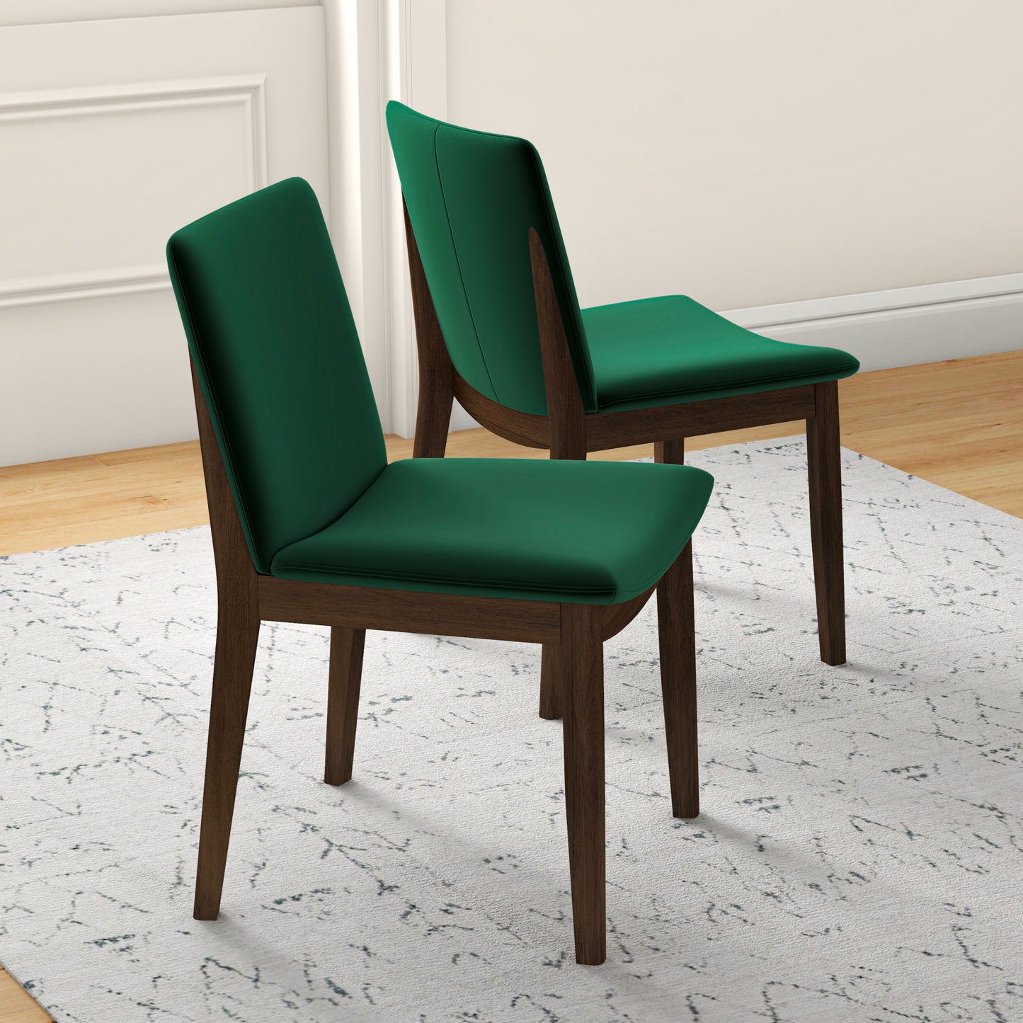 Laura Mid-Century Modern Solid Wood Dining Chair Set Of 2